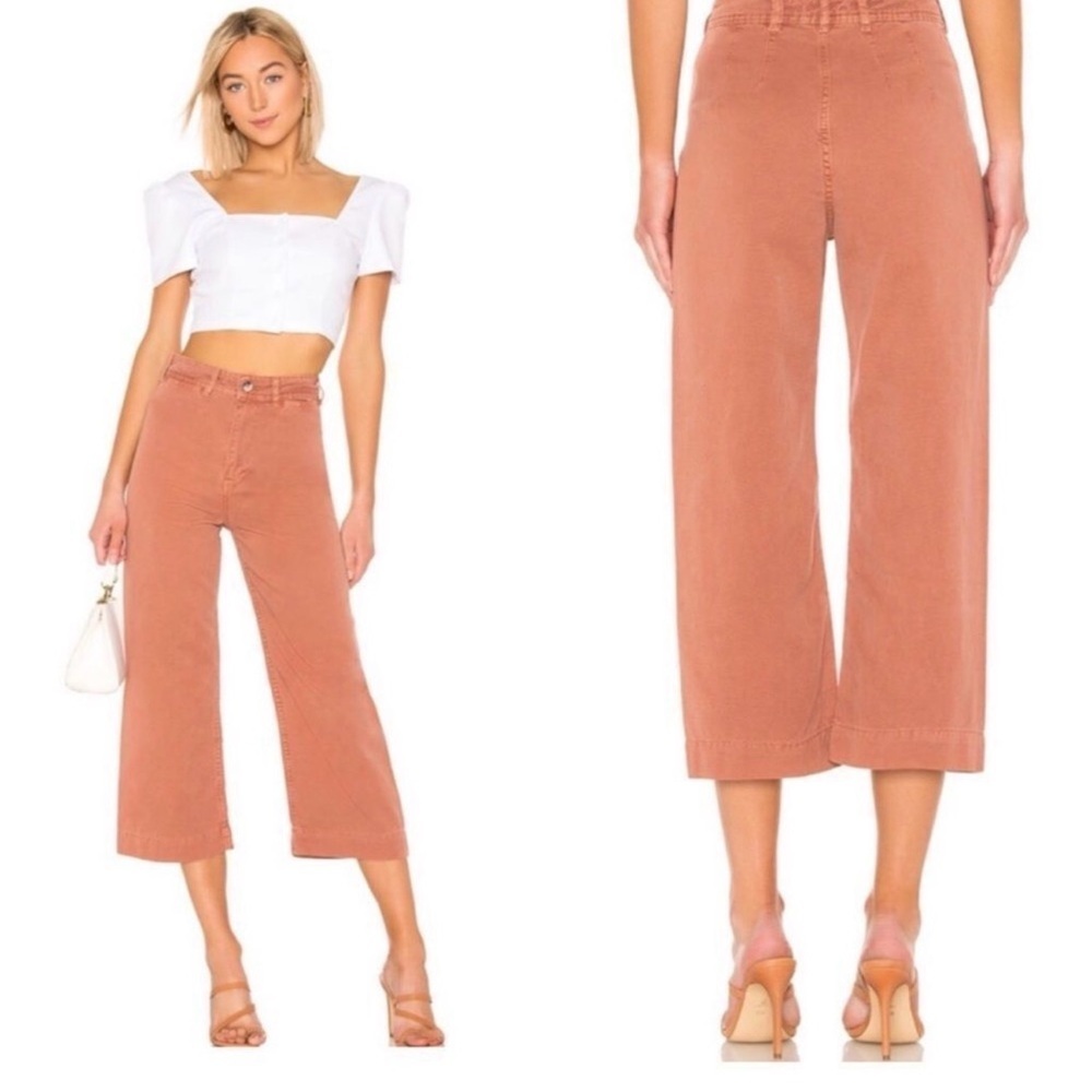 Free People We The Free Patti Pant Rose Cropped Wide Leg Jeans Size 30 Revolve